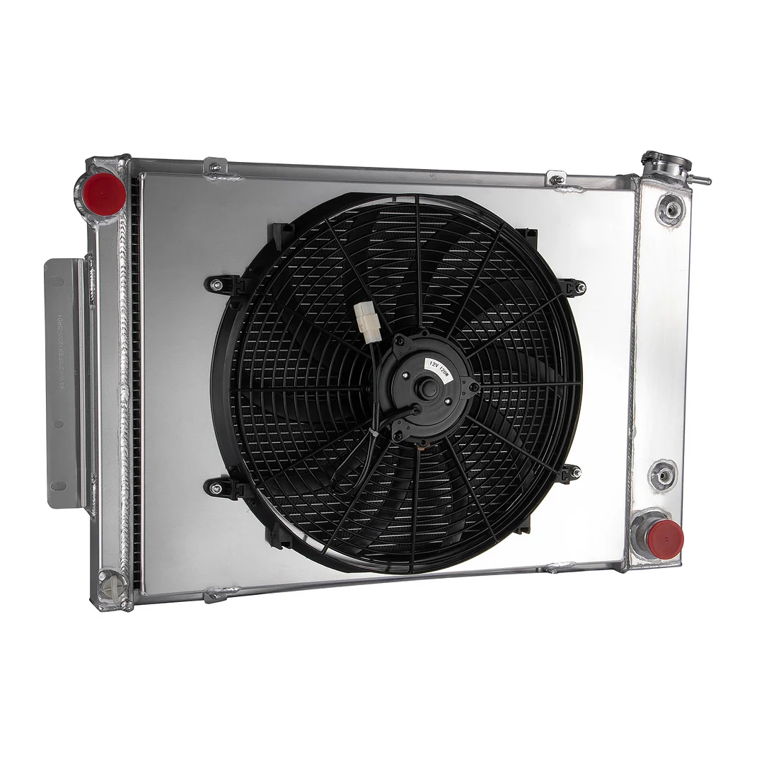 Alloyworks 3 Row Radiator with Shroud Fan For 1967-69 Chevy Camaro / Pontiac Firebird Big Block 5.7 V8 19-1/4" H x 30-1/4" W