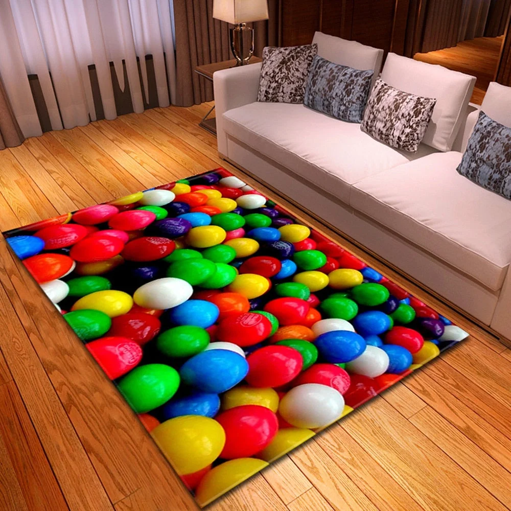 Modern Living Room Carpet Home Bedroom Bedside Mats Kids Room 3D Pattern Children Carpet Hallway Floor Decoration Large Rug