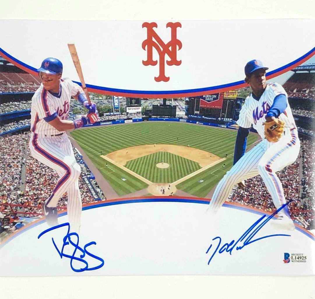 Darryl Strawberry & Doc Gooden signed Mets 8x10 Photo Poster painting BAS Beckett Witness COA