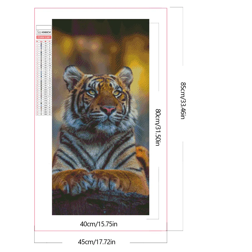 Partial AB Diamond Painting - Full Round Drill - Tiger(Canvas|45*85cm)