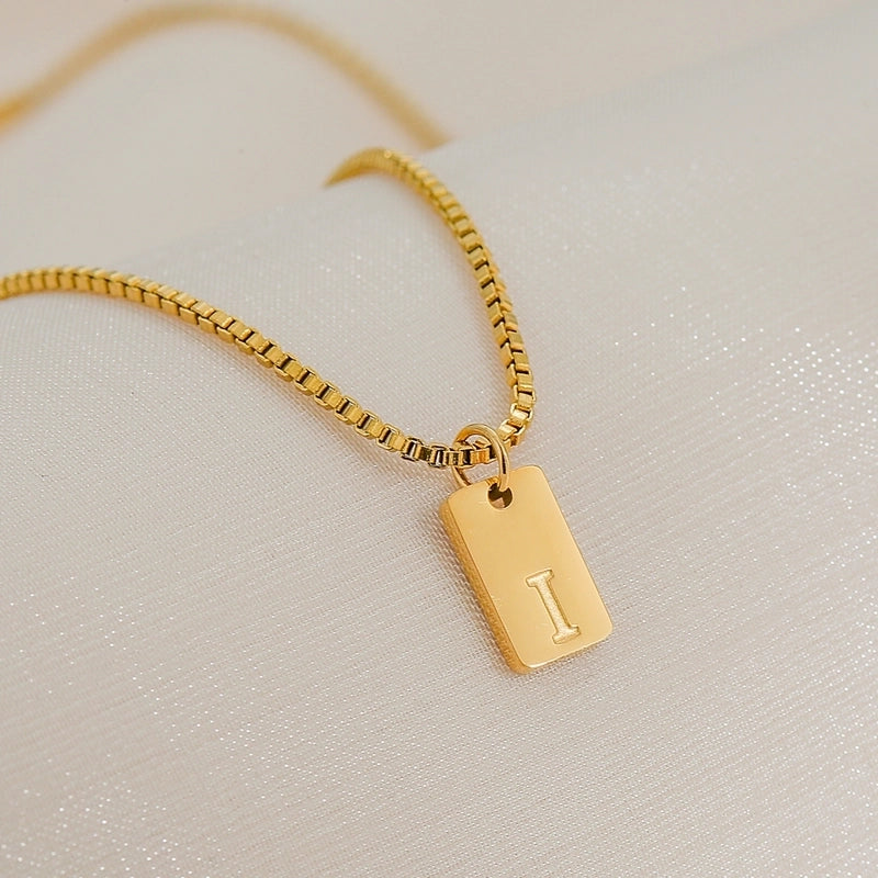 Minimalist Letter 304 Stainless Steel 18K Gold Plated Pendant Necklace