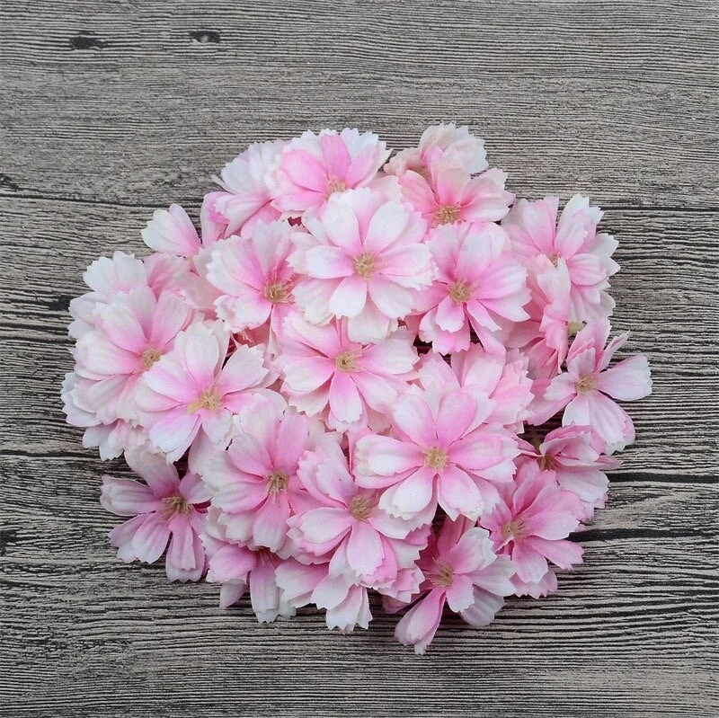 10/100pcs Mini Artificial  Silk Daisy Flower Heads For Wedding Home Decoration Handwork DIY Garland Accessories Fake Flower