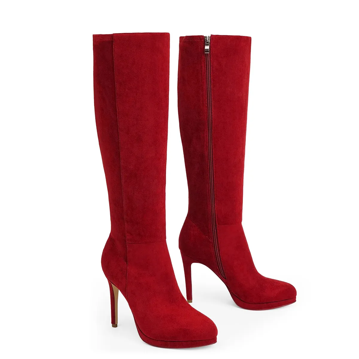 105mm/4.1 Inch Fashion Knee High Boots Platform Heel Boots -vocosishoes