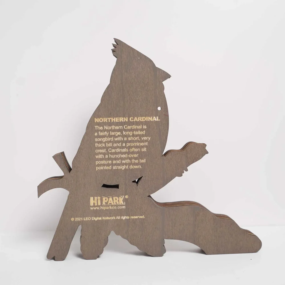 Purexcellent&trade; New creative home desktop wood carving red bird crafts ornaments