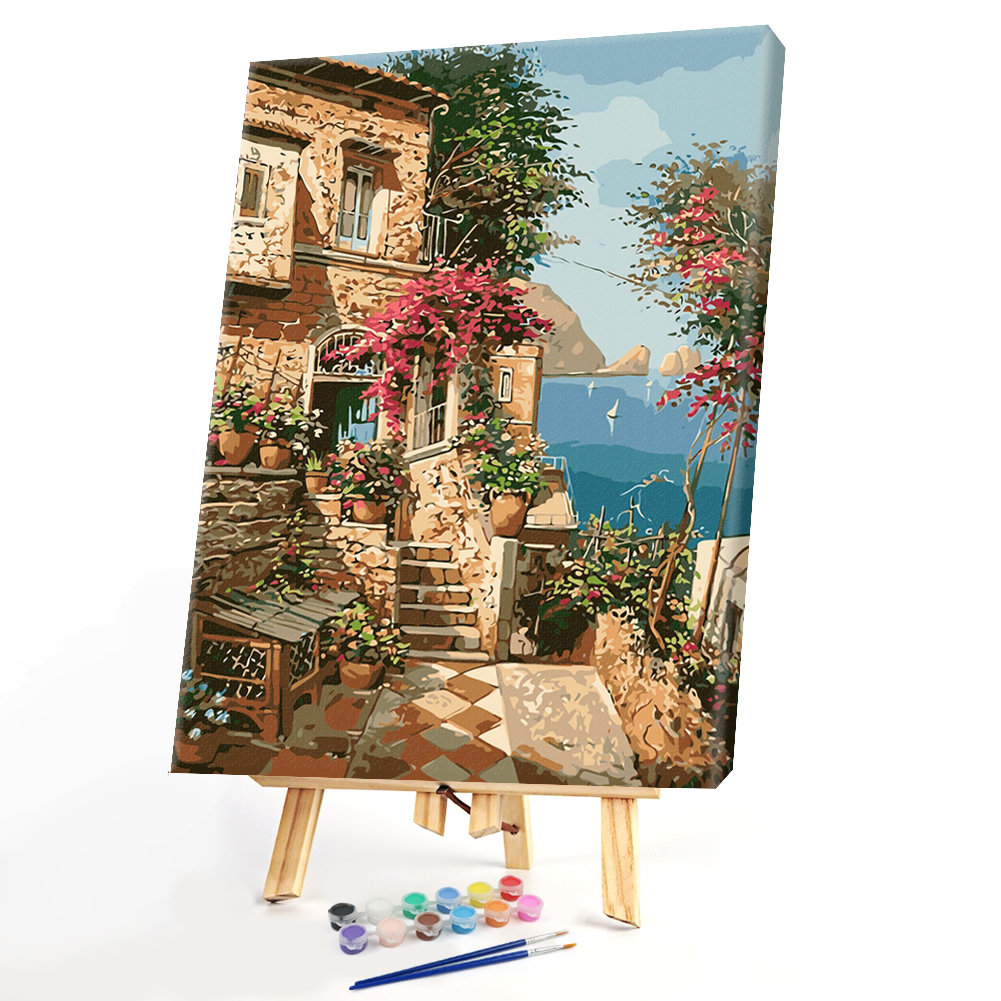 

40*50CM Paint By Numbers-Seaside Villa , 501 Original