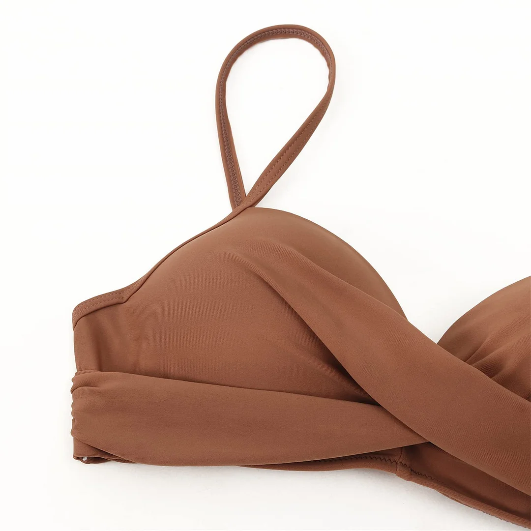 Wongn Wongn New Split High Waist Sexy Swimsuit Lady Small Chest Gathered Bikini Women