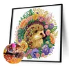 >SALE<5D DIY Partial Special Shaped Drill Diamond Painting Wreath Hedgehog Kit 30x30cm