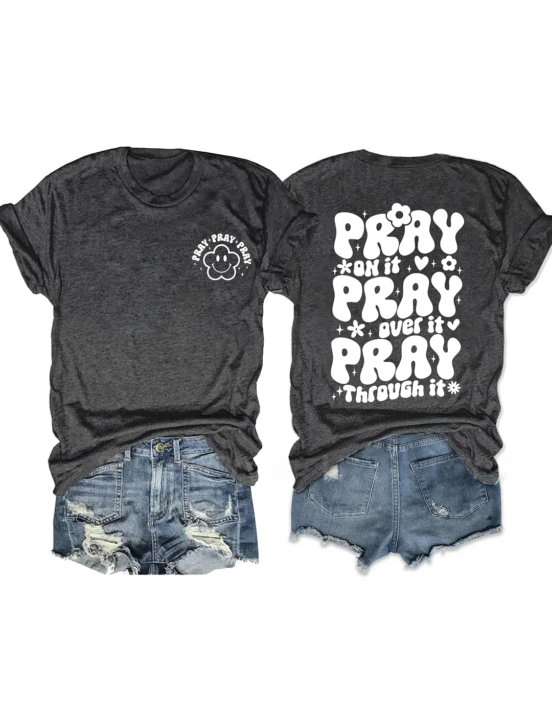 Floral Christian Pray On It Pray Over It T-shirt