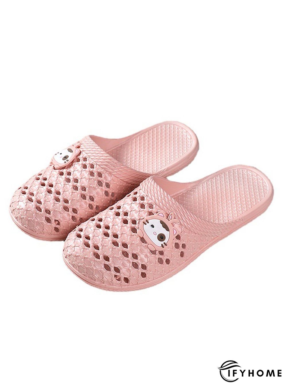 Casual Cartoon Cat Hollow out Bathroom Slippers | IFYHOME