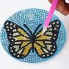 6pcs/set Diamond Painting Butterfly Coaster Round Cup Cushion Home Decor