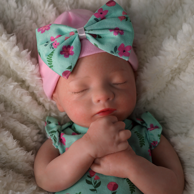 Babeside 12"/16" Adorable Reborn Baby Doll Full Silicone Infant Sleeping Baby Girl Aurora