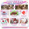 Dame aux perles de rose dor&eacute;e, kit sp&eacute;cial de perceuse partielle en forme DIY pour adultes, d&eacute;butants, d&eacute;coration int&eacute;rieure, peintures de diamants, art de pierres pr&eacute;cieuses 30x30cm
