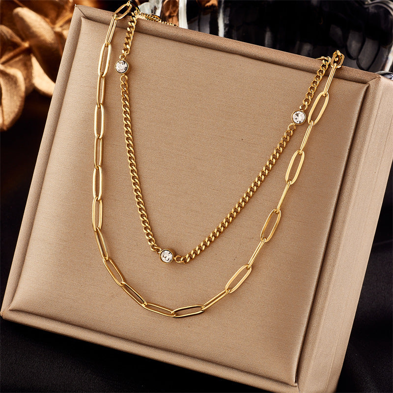 Chain Geometric Titanium Steel Electroplating Necklaces