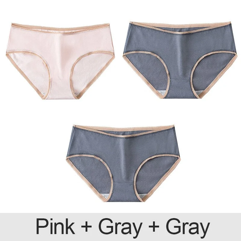 3PCS/Set Cotton Panties Patchwork Women Panties Sexy Lingerie Female Underwear Underpants Woman Panties Briefs Intimate Pantys