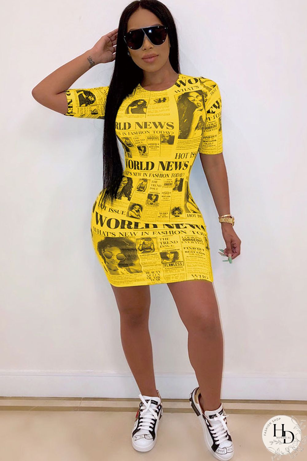 Green Polyester Sexy Cap Sleeve Short Sleeves O neck Step Skirt Mini Patchwork Print Club Dresses