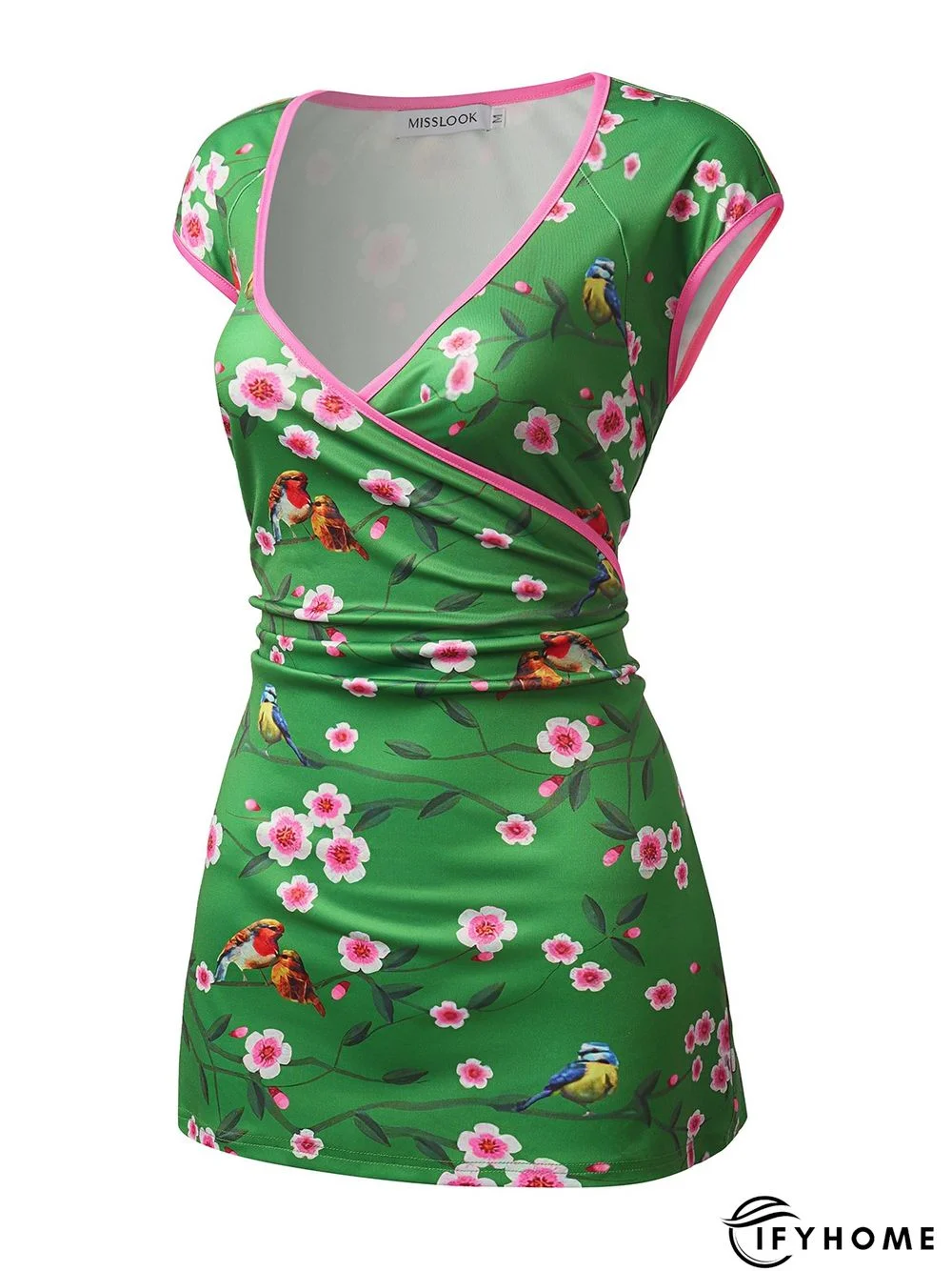 Casual Short Sleeve Plus Size Printed Tops | IFYHOME