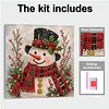 (20x20cm)Red Scarf Snowman Xmas Pearl Painting Art Kits With Inner Frame Pearl Gem Paintings Picture Arts Craft for Adults Beginners Home Wall Decor