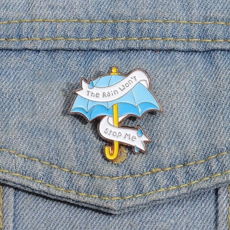 Cartoon Style Cute Cowboy Style Letter Umbrella Alloy Stamping Stoving Varnish Women’s Brooches