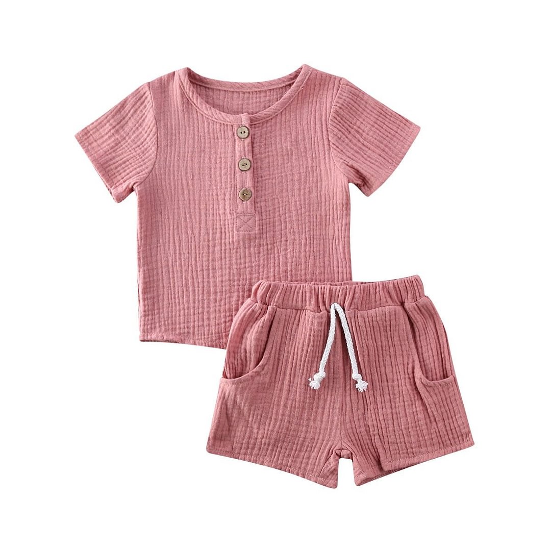 2020 Baby Summer Clothing Toddler Kids Baby Boys Cotton Linen Casual Clothes T-shirt Tops&Pants Short Sleeve Outfit 2Pcs Set