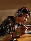 Bluetooth-compatible 5.3 Wireless Over Ear Headset with Colorful LED Lights Wireless Headphones HiFi Stereo Headphones for Classroom Home Office PC Mobile Phone Adults