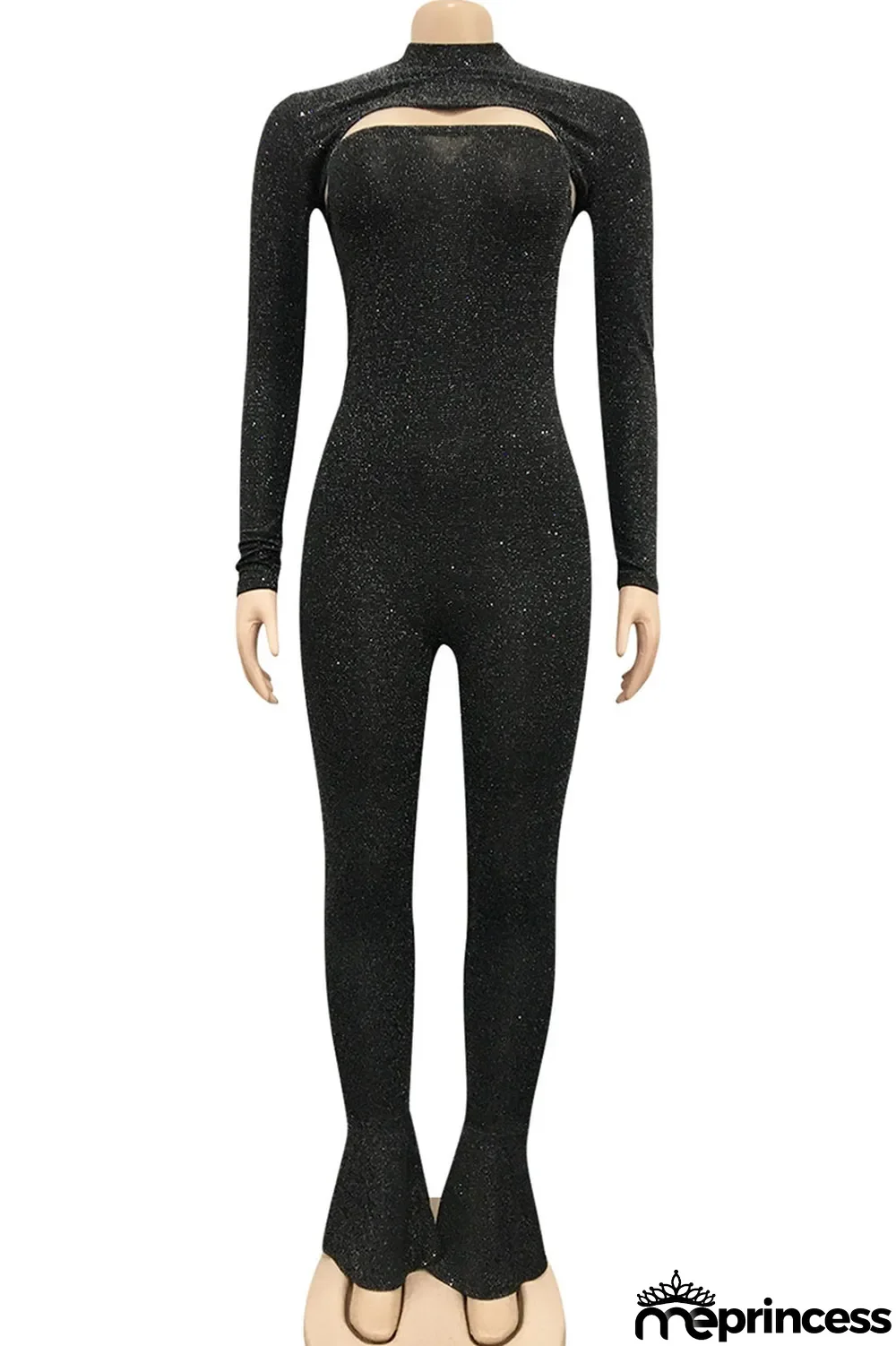 Red Sexy Solid O Neck Long Sleeve Two Pieces