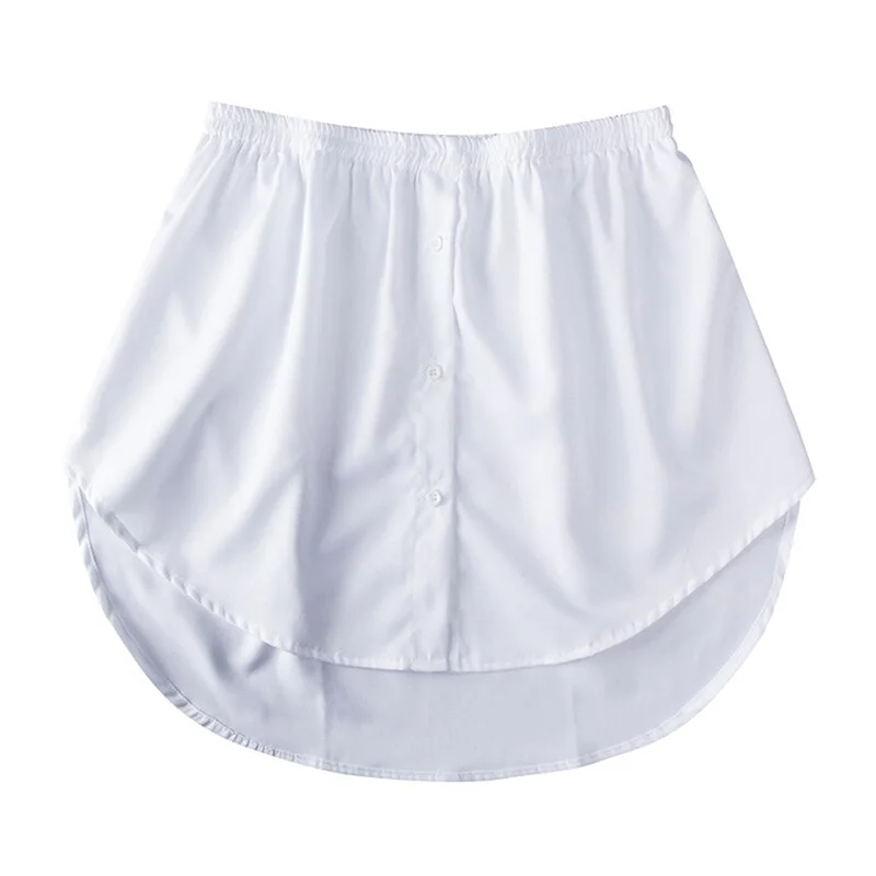 Detachable Underskirt Cotton Shirt Extender for Women Irregular False Skirt Tail Blouse Hem Plaid Mini Skirt Extender Hemline