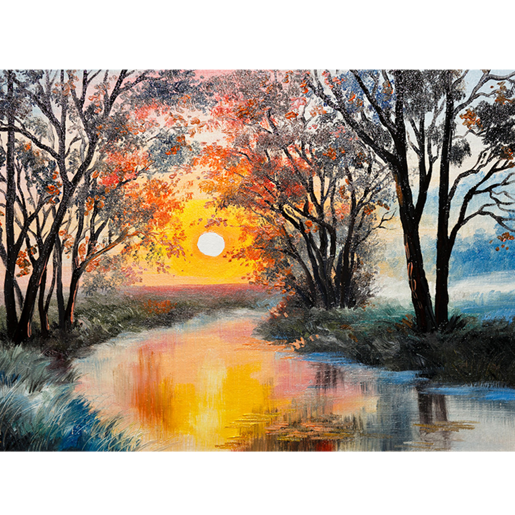 

40*30CM - Round Drill Diamond Painting - Sunset Hills, 501 Original