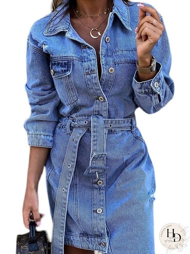 Casual Midi Dress Shirt