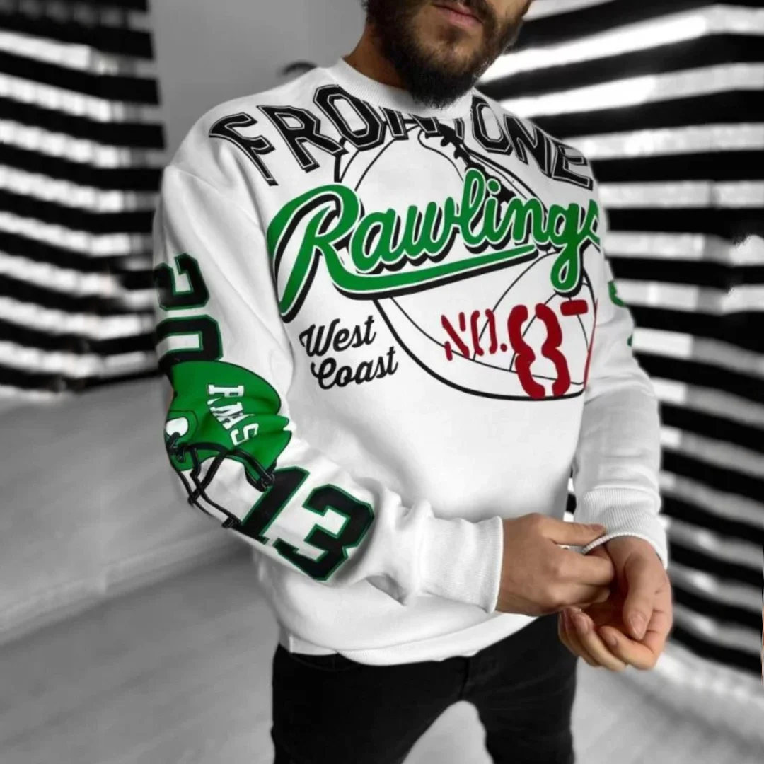 Men's Baseball Print Sweatshirt