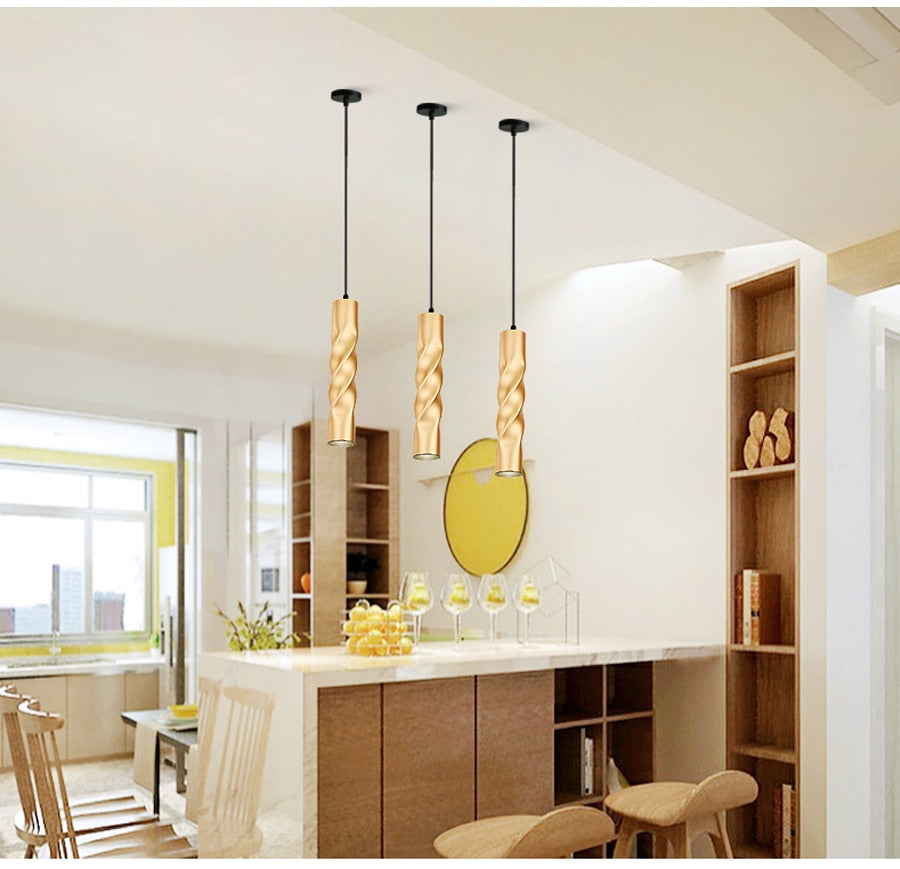 Cylinder Pipe Pendant Lights Kitchen Island Dining Room Bar Counter Lights