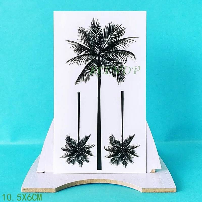 Waterproof Temporary Tattoo Sticker coconut tree Fake Tatto Flash Tatoo Tatouage Wrist Foot Hand For Girl Women Men