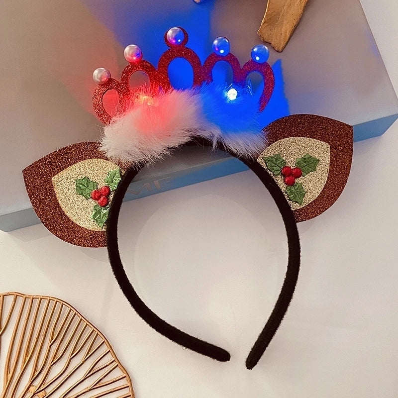Christmas IG Style Women’s Christmas Hat Christmas Tree Letter Sequin Hair Clip Hair Band