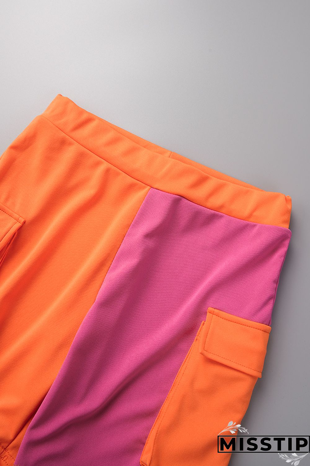 Blue Casual Patchwork Contrast Shirt Collar Short Sleeve Two Pieces