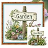 Garden Sign-18CT Stamped Cross Stitch 25*25cm/9.84*9.84in tapestrymarket