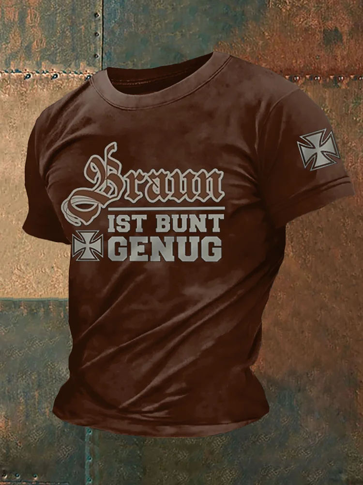Herren Braun ist bunt genug bedrucktes Kurzarm-T-Shirt