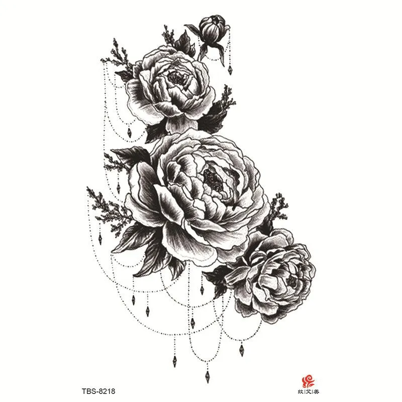 Tattoo Sticker Flower Temporary Sleeve Tattoo Waterproof Sexy Body Art Fashion