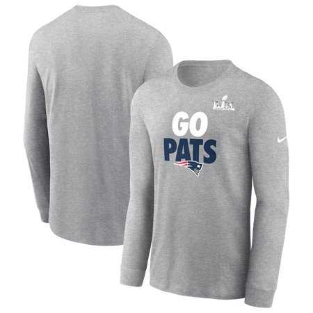 Men's New England Patriots  Heather Gray Super Bowl LX Fast As Fast Gets Long Sleeve T-Shirt