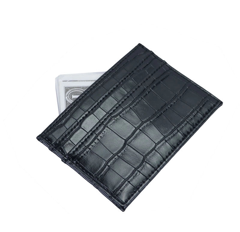 Unisex Solid Color Pu Leather Open Card Holders