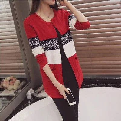 Women Knitted Cardigan Sweaters Coat Women's Sweater Top Feminine Clothes Long Sleeve Warm Jacket Korean Style Autumn Winter