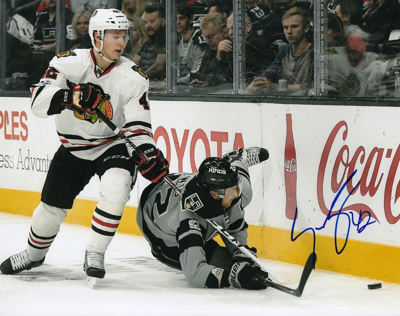 GUSTAV FORSLING signed (CHICAGO BLACKHAWKS) autograph HOCKEY 8X10 Photo Poster painting W/COA #3