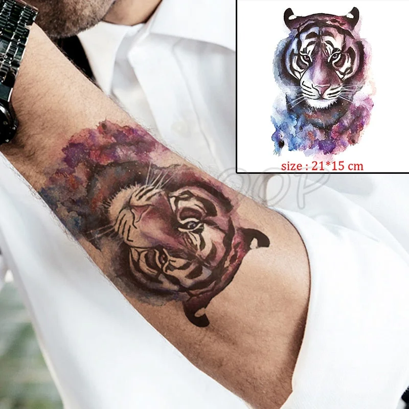 Waterproof Temporary Tattoo Sticker angry wolf mountain tatoo water transfer fake tatoo flash tatto Woman Man kid 14.8*21 cm