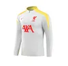 2024-2025 Liverpool Half-Pull Training Suit Grey Jersey 1:1 Thai Quality Set