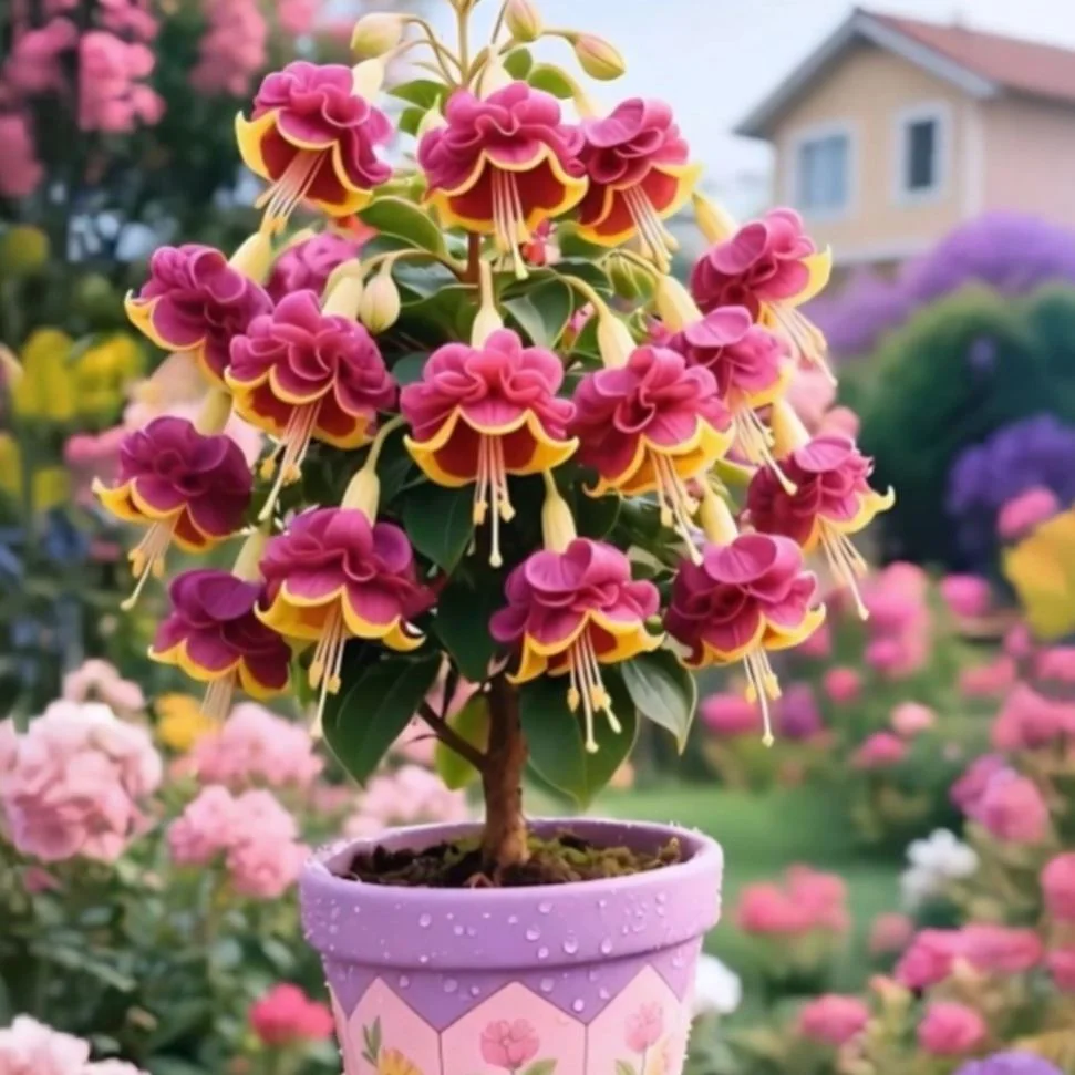 Pink yellow-🔔Double Fuchsia Bulbs
