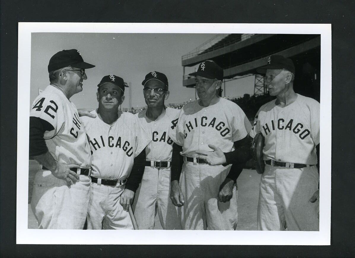 White Sox Manager Al Lopez & his Coaches Press Original Photo Poster painting Don Wingfield