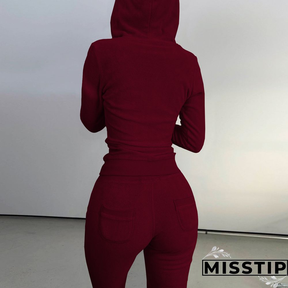 Zipper Hooded Coat+Vest+Jogger Pants Tracksuits