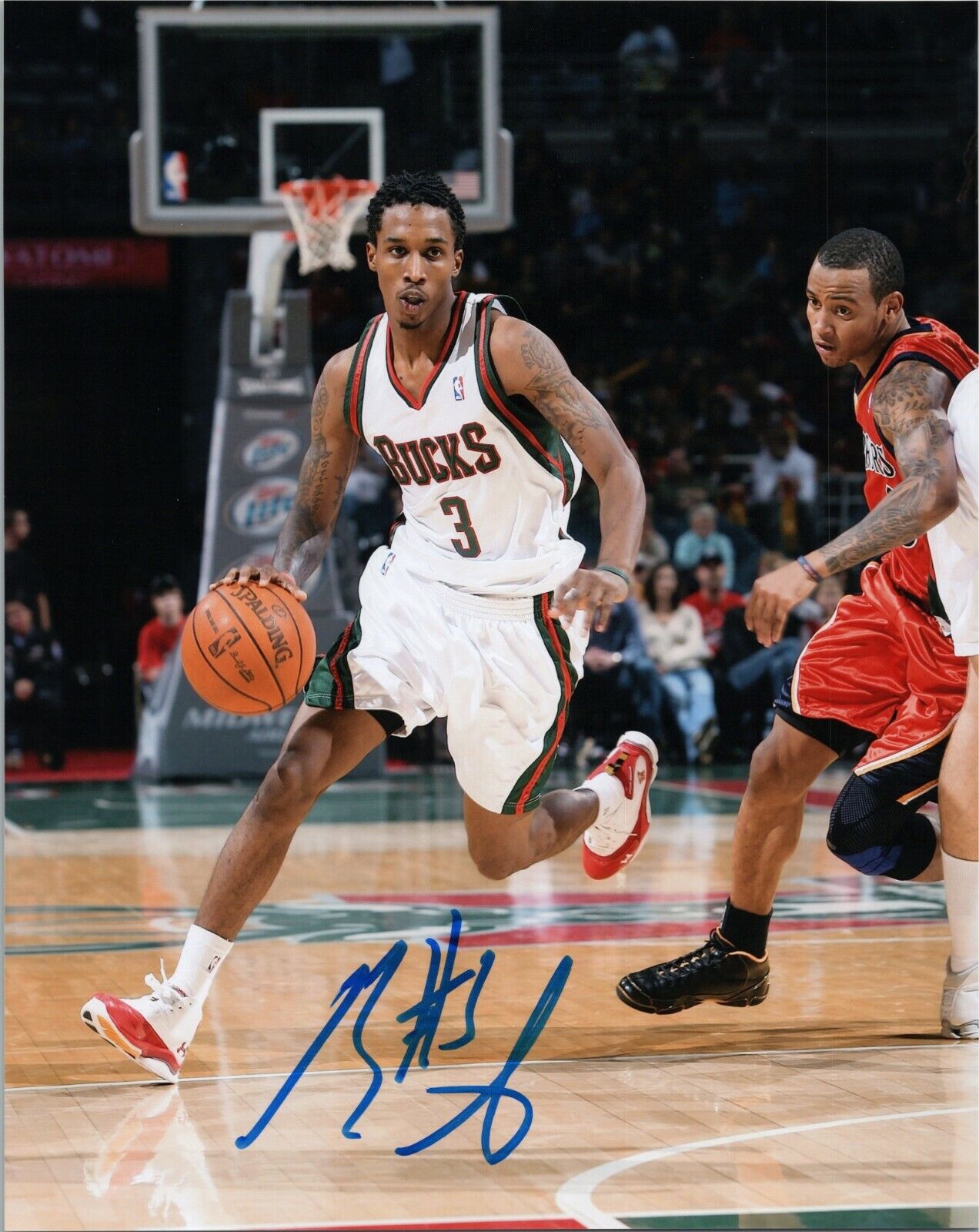 ~~ BRANDON JENNINGS Authentic Hand-Signed Milwaukee Bucks