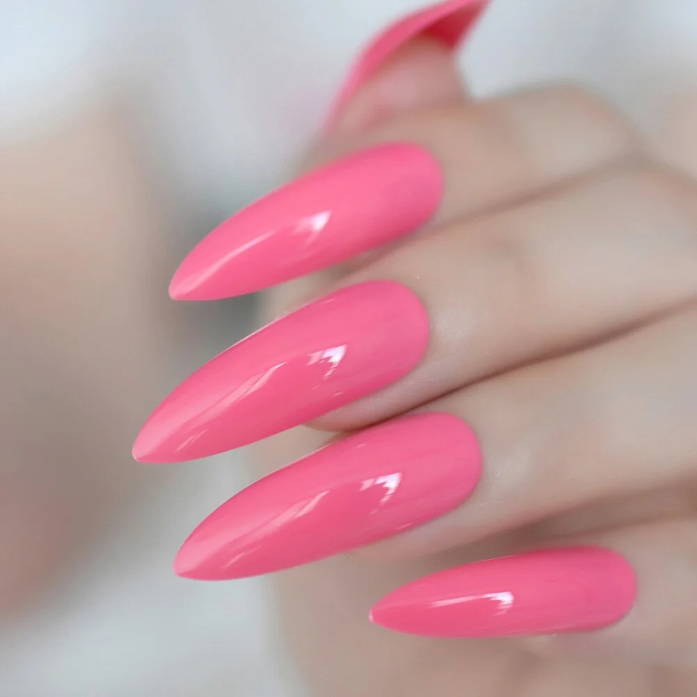 Sexy Sugar Red Press on Nails Extra Long Stiletto Fake Nails gel Shine Party Finger Decoration Nail Tips Set of 24-Nail Inspo