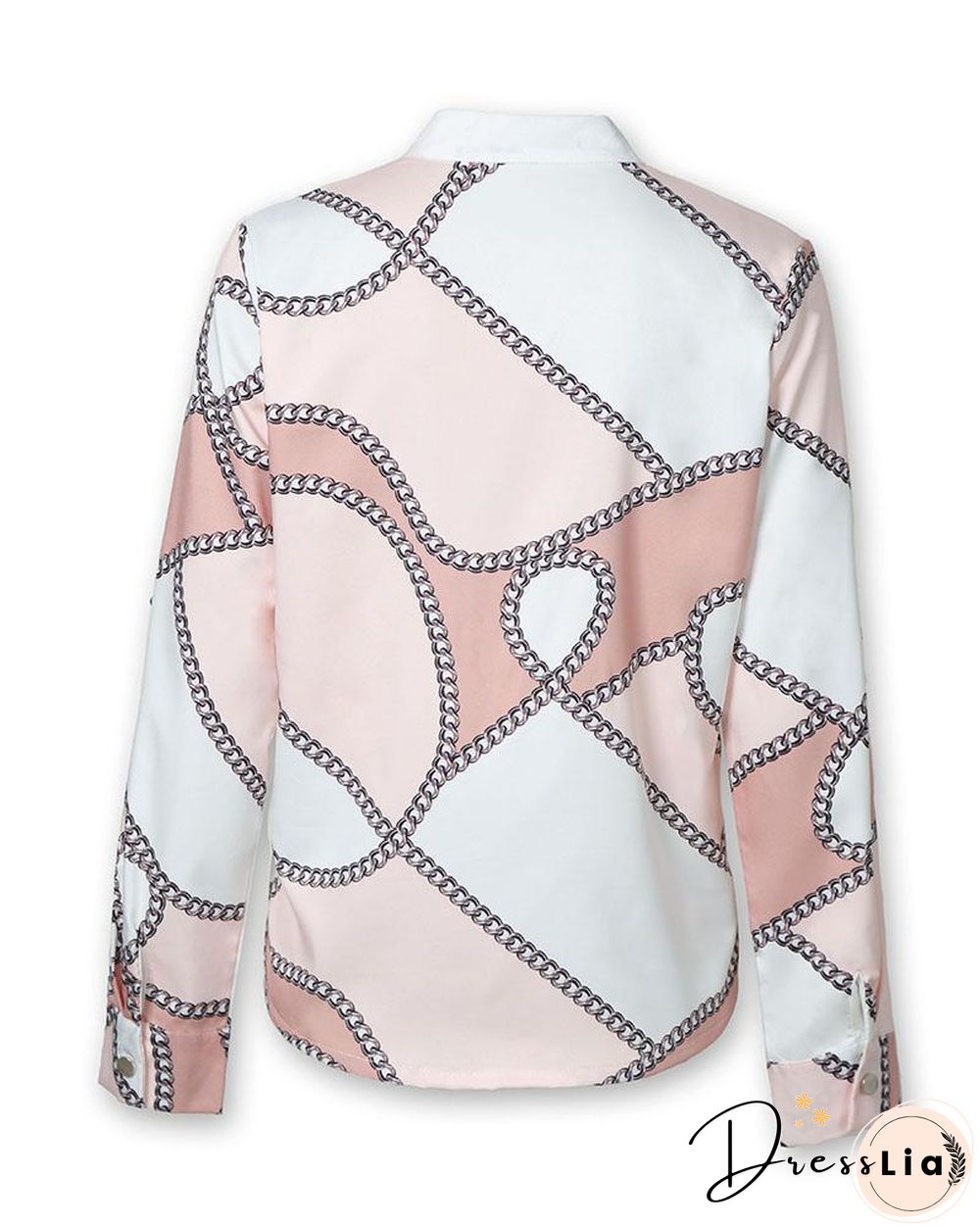 Chain Print Button Through Casual Shirt P10685