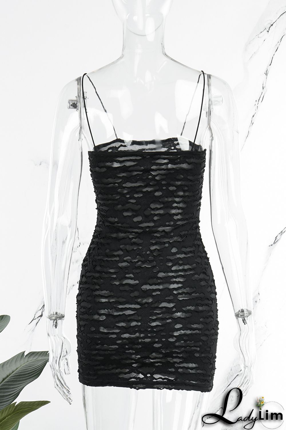 Black Sexy Solid Backless Spaghetti Strap Sleeveless Dress Dresses