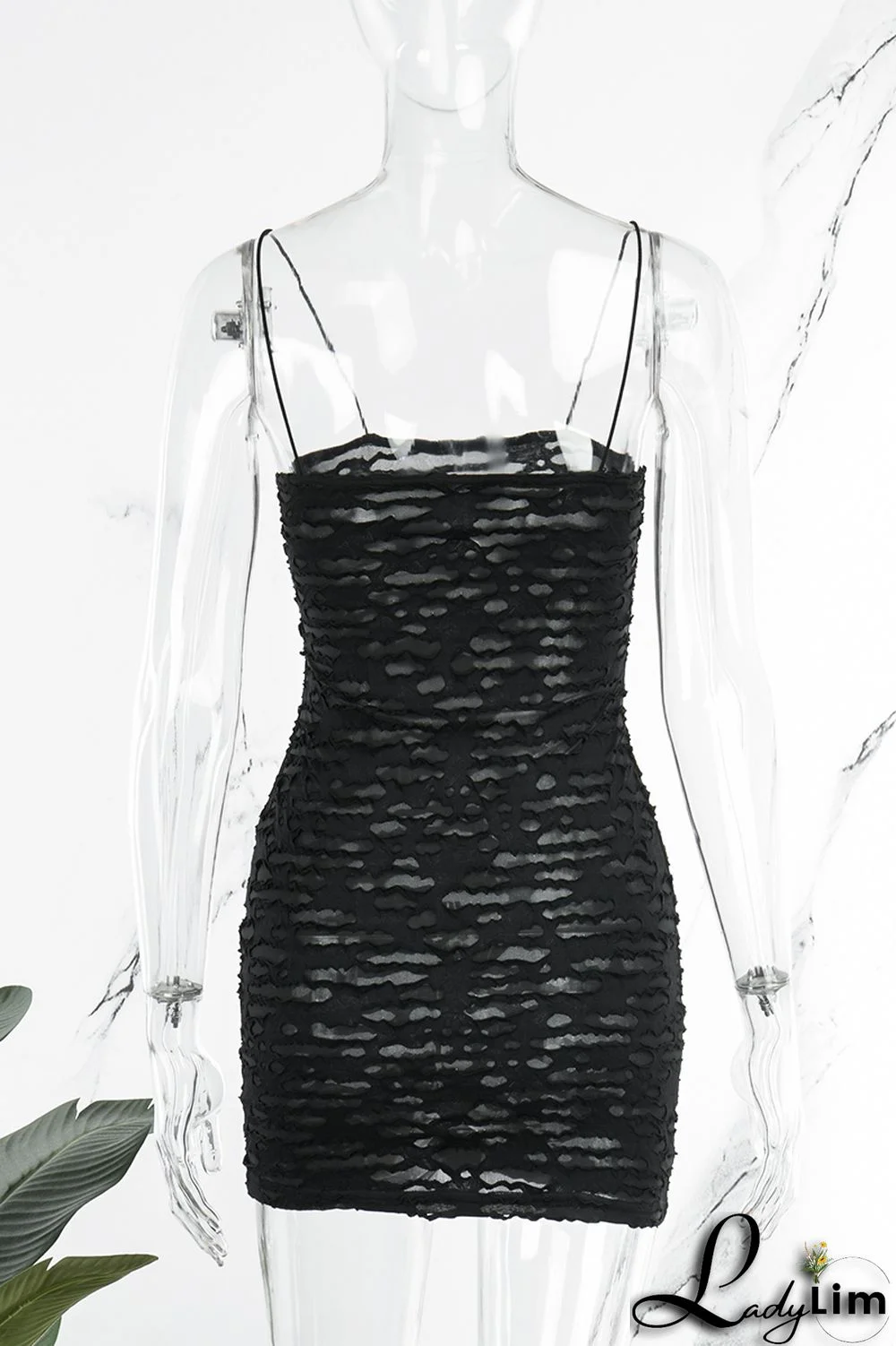 Black Sexy Solid Backless Spaghetti Strap Sleeveless Dress Dresses